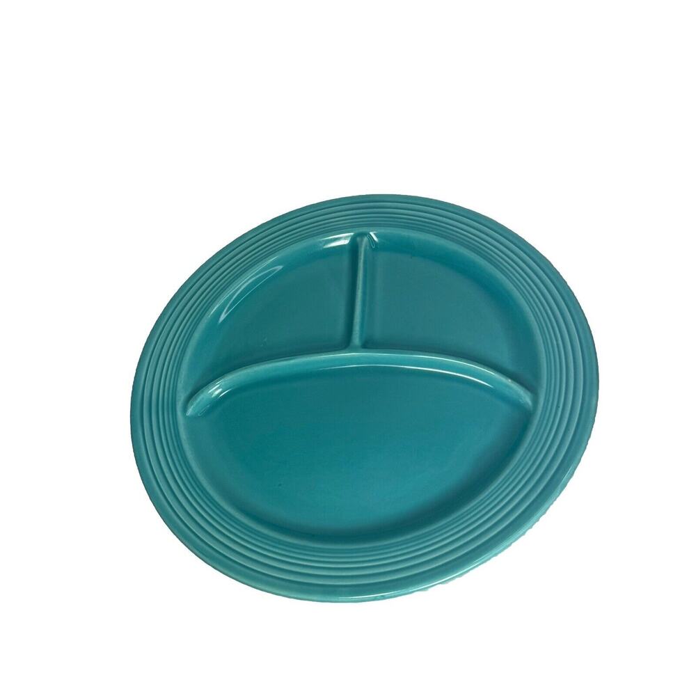 Vintage Fiestaware Turquoise 10 1/2” Divided Plate Fiesta HLC WV USA